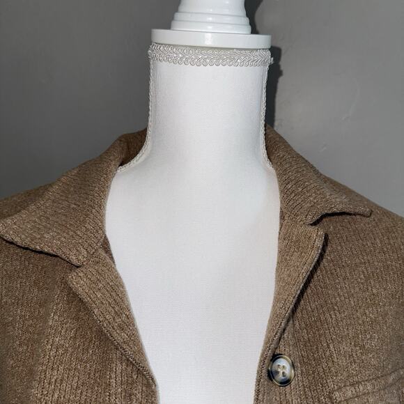 Sage The Label Camel Button Down Ribbed Shacket Womans Sz XS/S Brown Oversized - Picture 5 of 6